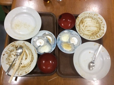渋川叶食堂カツカレー特盛完食皿