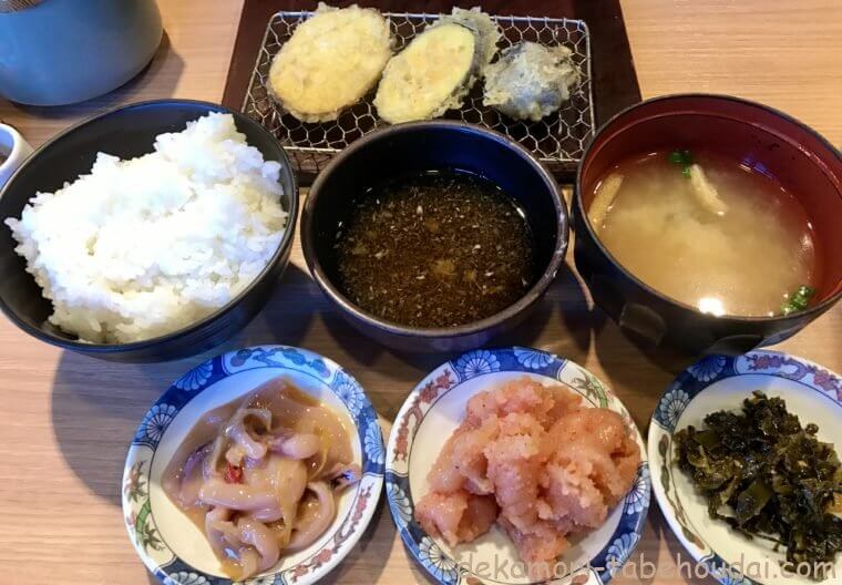 やまみ木場店博多スタイル揚げたて天ぷらと明太子漬物類食べ放題