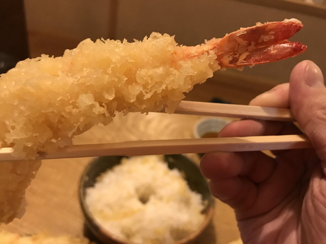 徳島県活魚料理魚榮さかえスーパー天丼えび天