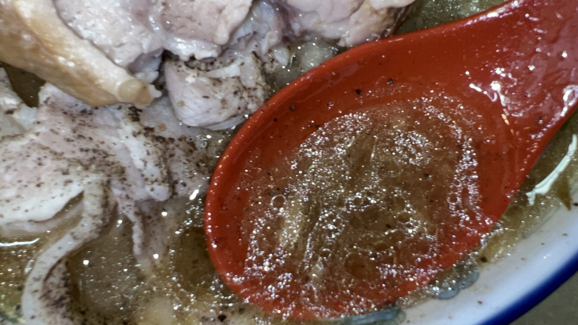 立川マシマシ足利総本店すごい味噌ラーメン麺なしラーメンライスのスープ